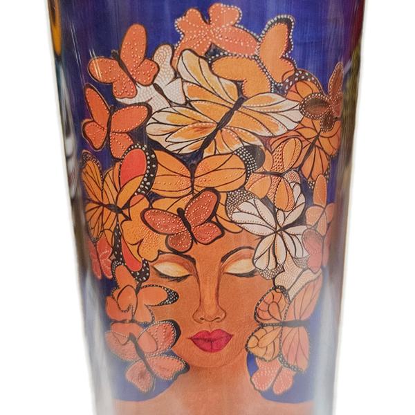 Coffee Steel Travel Cup Butterfly Afro