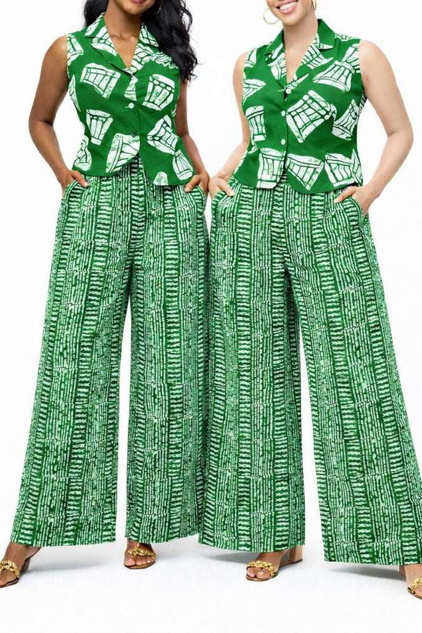 African Print Trousers, Top & Wrap – 3-Piece Ankara Set