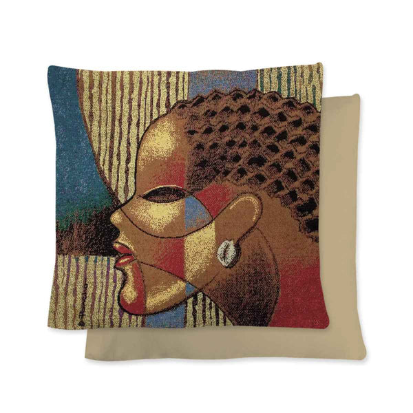 Composite of a Woman Woven Cushion Cover