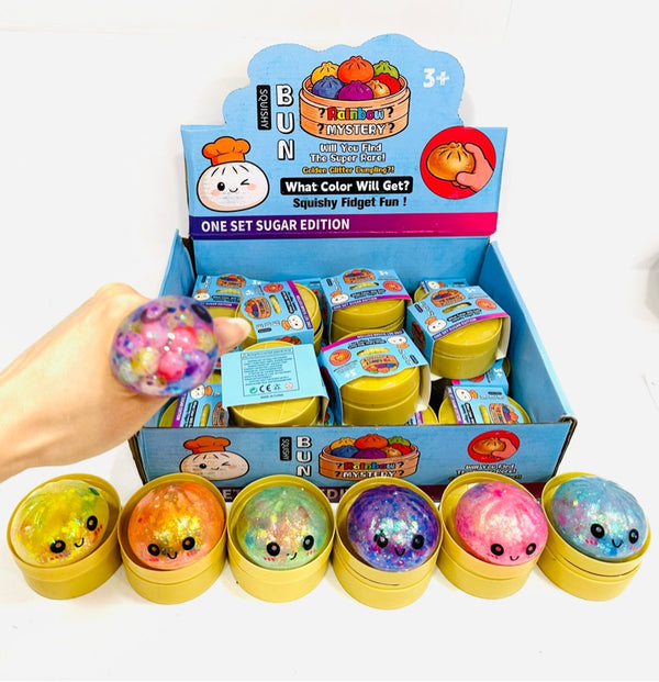 Colorful Beads Squishy Buns, mixed color, 5.5cm