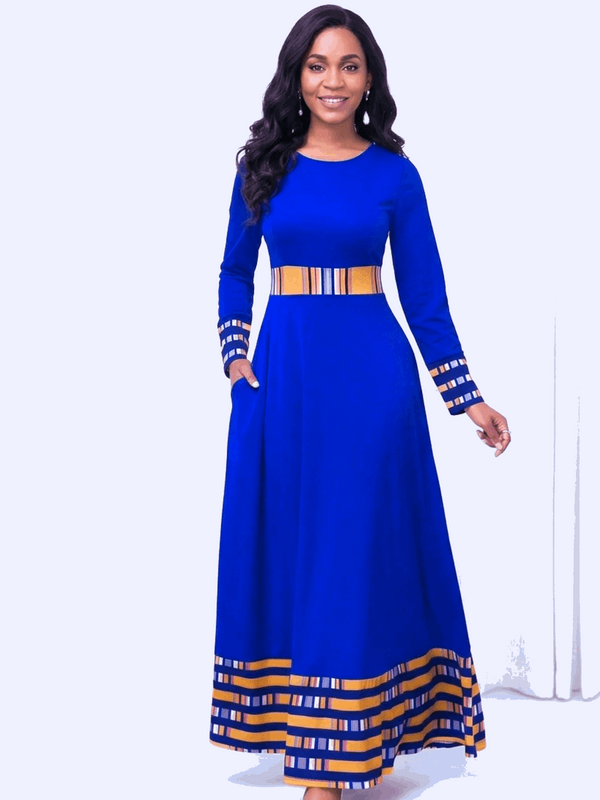 Dashiki Formal Long Sleeved Maxi Dress