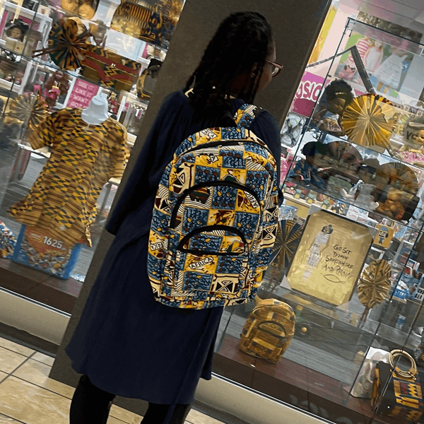 Ankara African Print Backpack – Handmade in Ghana Cultural School Bag | Fusion Dolls