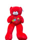 Oso de peluche rojo gigante con la palabra "LOVE"