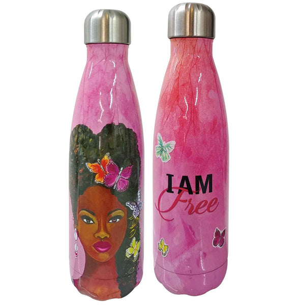 I Am Free Gloss Shine Stainless Steel Bottle