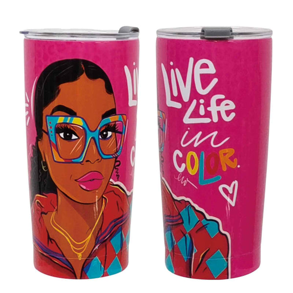 Live Life In Color Travel Tumbler