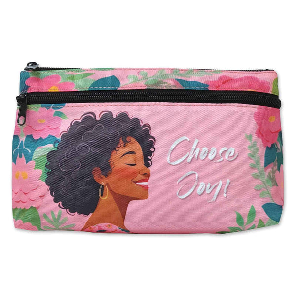 Choose Joy Twin Zipper Cosmetic Bag