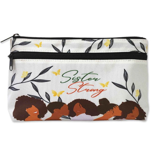 Sister Strong Twin Zipper Cosmetic Bag