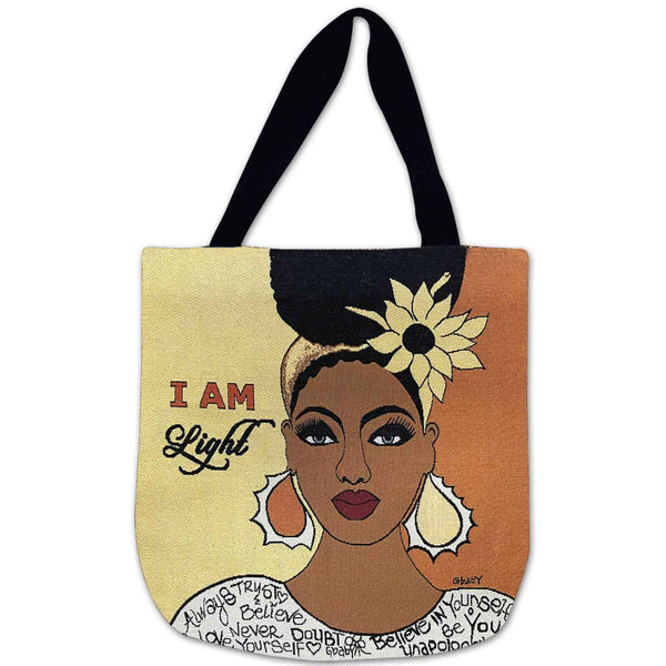 I Am Light Woven Tote Bag