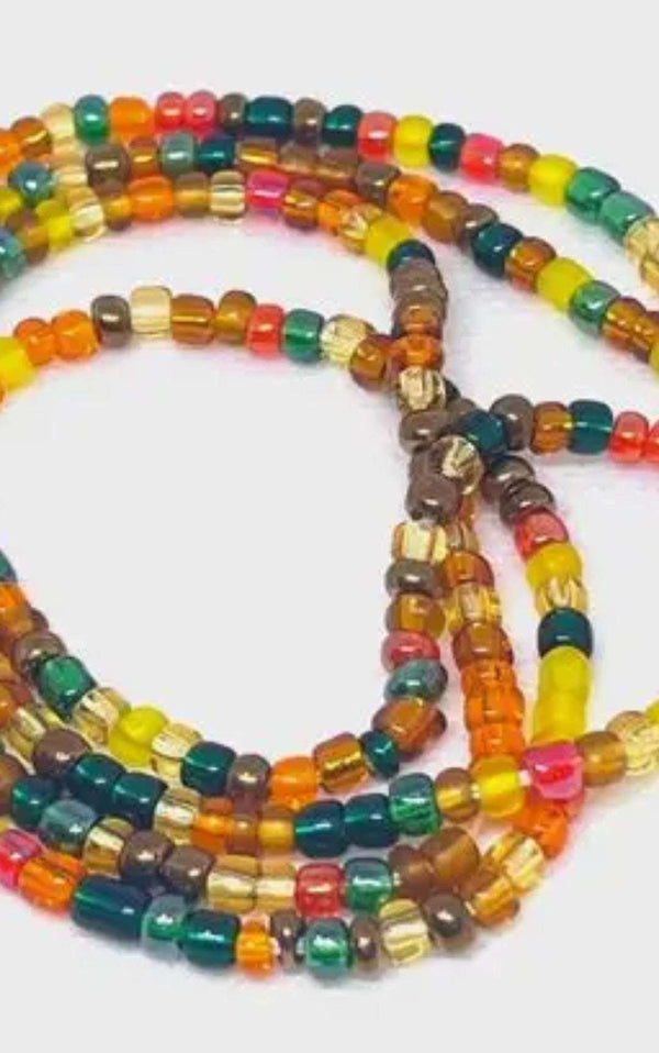 Handcrafted Ghana Waist Beads | Standard Tier - Multi‑color patterns