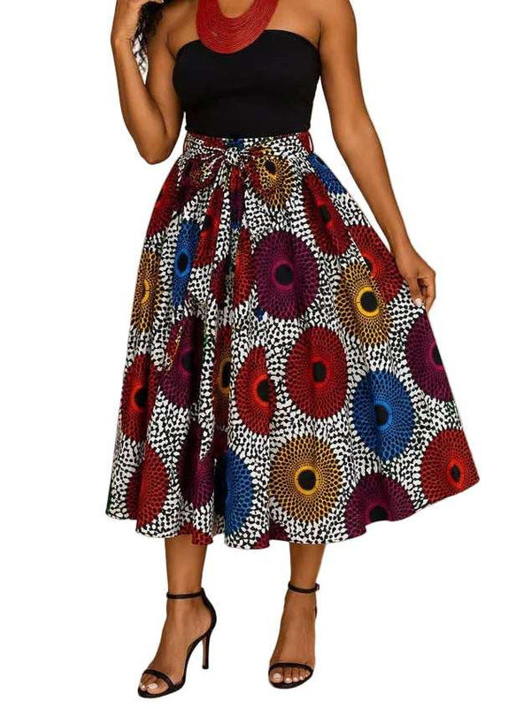 African Print Midi Ankara Skirt