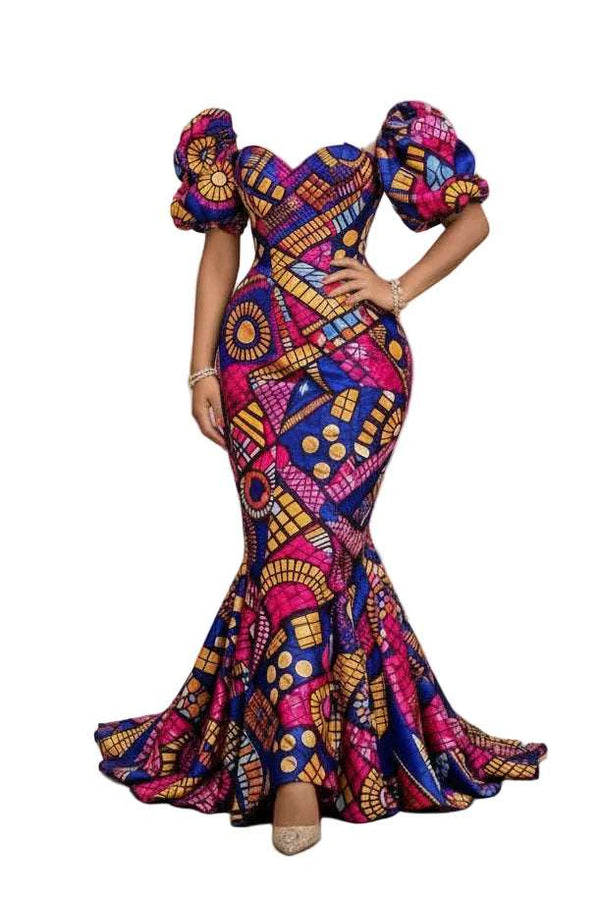 African Print Mermaid Dress