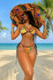 Bikini with Hat – African Print Two-Piece Bikini Set with Matching Sun Hat