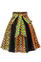 African Print A-Line Midi Skirt