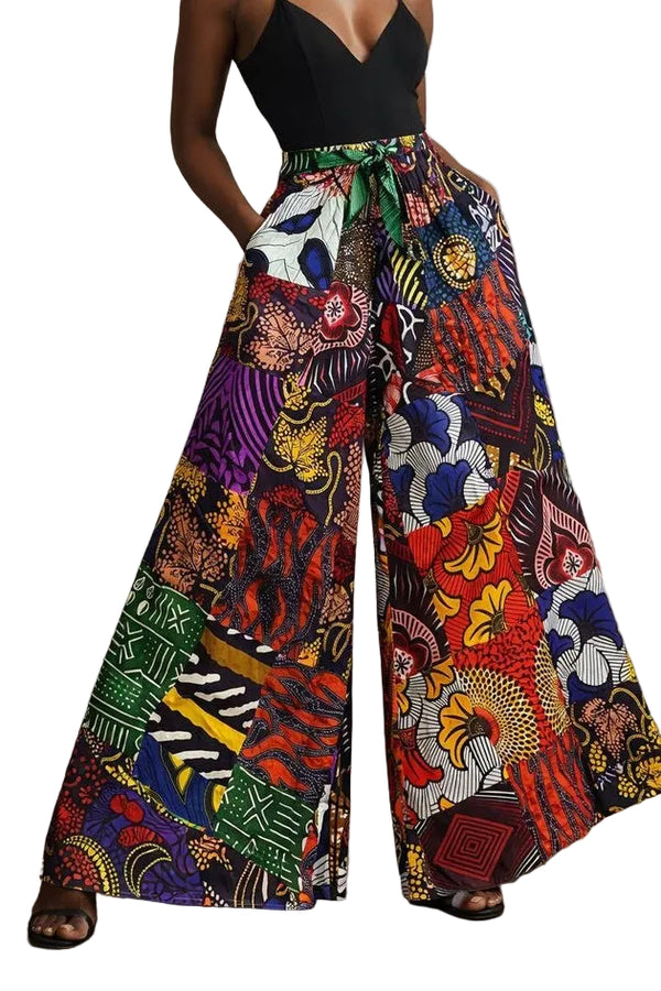 African Print Patchwork Harem Pant
