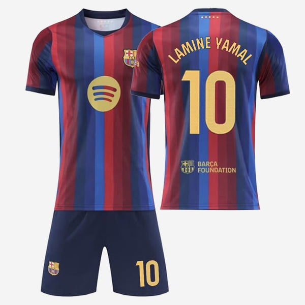 Lamine Yamal Barcelona Kids Soccer Jersey, front view