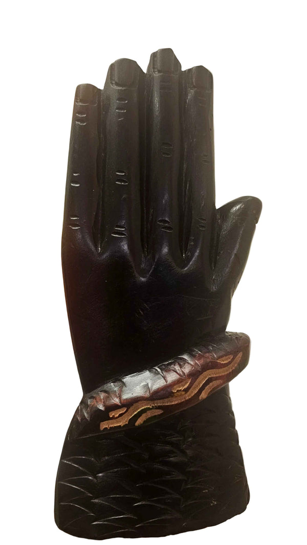 African Hand-Carved Praying Hands Sculpture – Spiritual Wood Decor