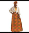 African Print Long Skirt, Top & Head Wrap Set