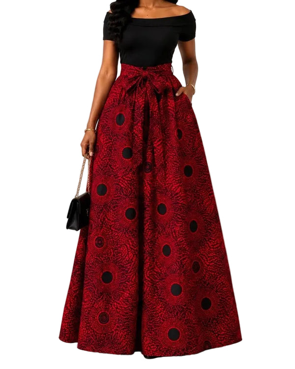 African Print Long Skirt