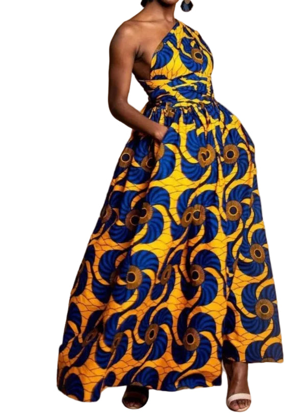 African Print Long Infinity Dress