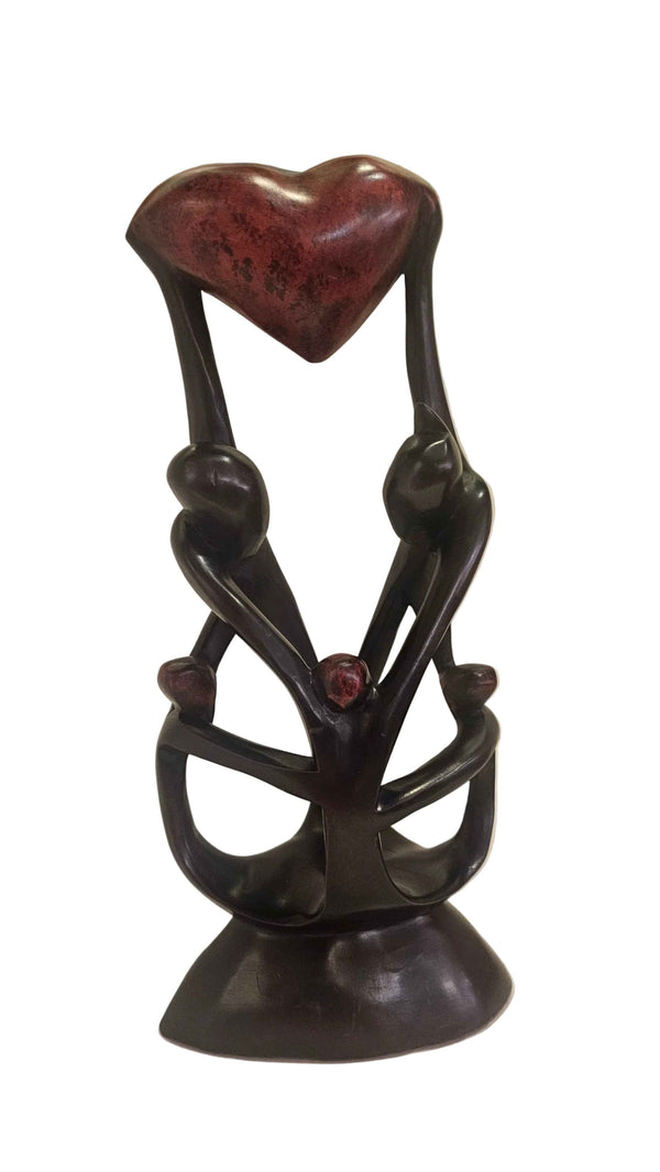 African Hand-Carved Unity Family Sculpture – Symbol of Heritage