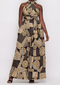 African Print Halter Neck Cut-Out Dress
