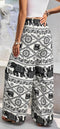Elephant Print Wide-Leg Palazzo Pants