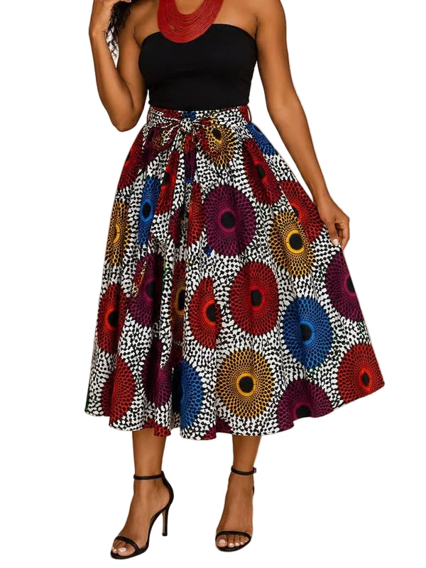 African Print Midi Ankara Skirt