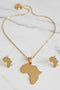 African Style Chain & Earrings Jewelry Set – Bold Tribal Gold Necklace Set