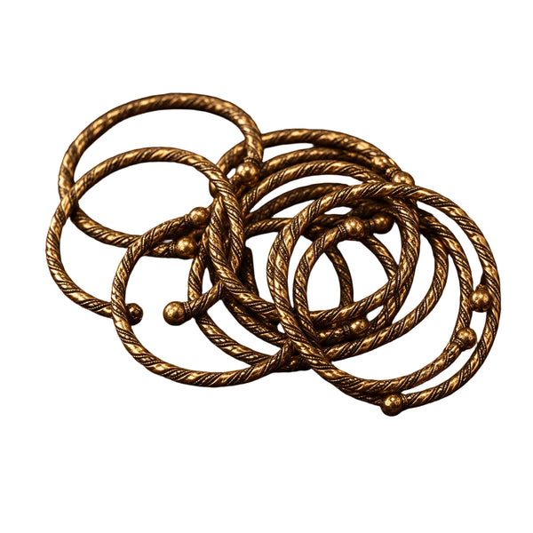 Handmade Twisted Metal Bangle – Adjustable Cuff, Made in Santiago, Cape Verde