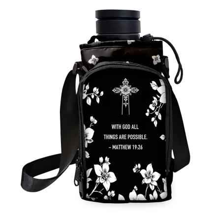 With God All Things Are Possible Water Bottle Purse Set