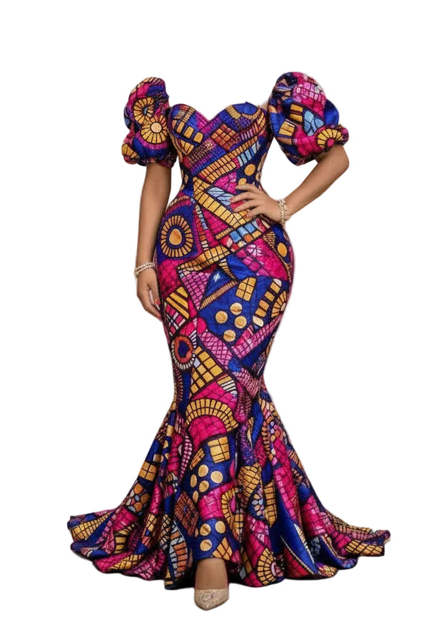 African Print Mermaid Dress