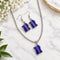 Cabo Verde Flag Necklace & Earrings Set – Silver-Tone