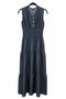 Denim Sleeveless Tiered Midi Dress