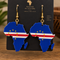 Cape Verde Flag Africa Map Earrings – Gold-Tone