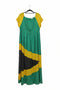 Jamaica Flag Colorblock Maxi Dress – Green, Gold & Black