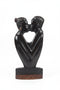 Hand-Carved Mahogany African Couple Sculpture – Wood Art Decor