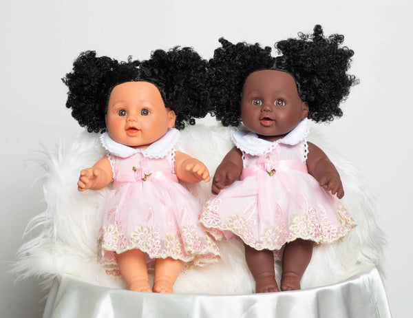 Fusion Twin Bundle – Two Black Dolls with Stroller & Swing Set | Fusion Dolls